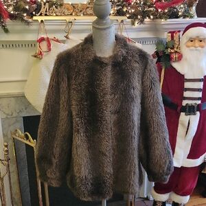 Vintage Faux Fur Swing Jacket